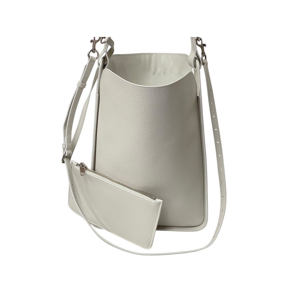 BALENCIAGA North South Tote Bag Shoulder Bag White Leather - Picture 2 of 10